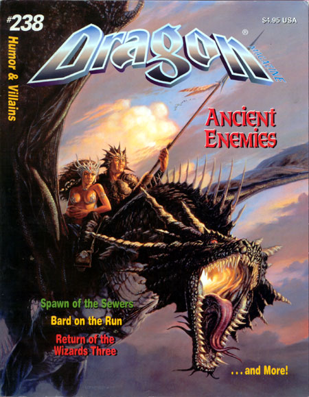 Dragon # 238 magazine back issue Dragon magizine back copy 