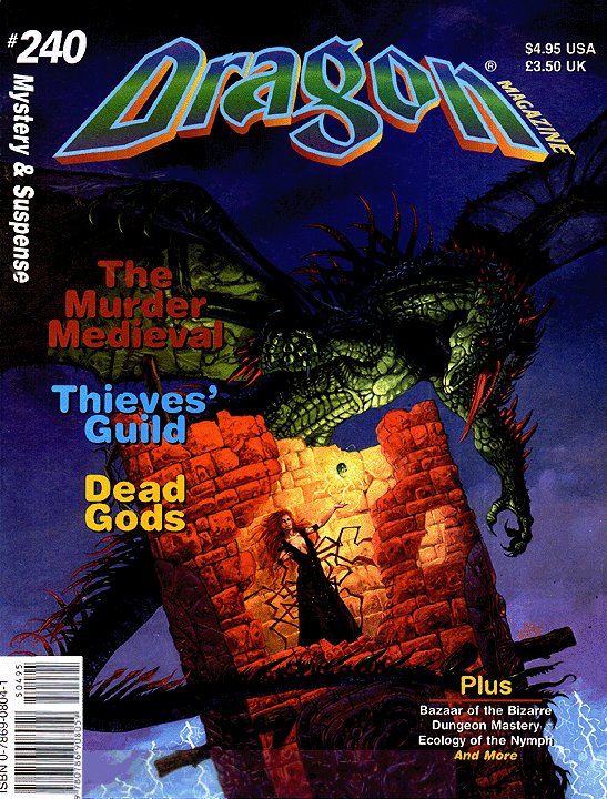 Dragon # 240 magazine back issue Dragon magizine back copy 