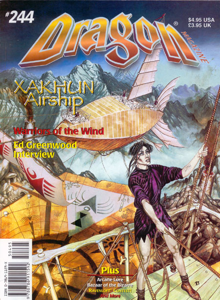 Dragon # 244 magazine back issue Dragon magizine back copy 