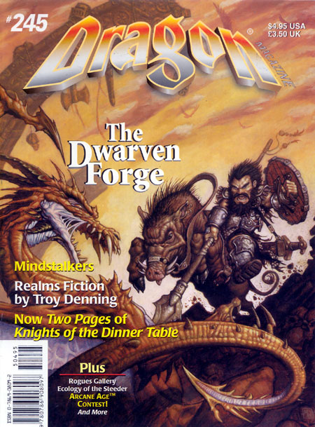 Dragon # 245 magazine back issue Dragon magizine back copy 
