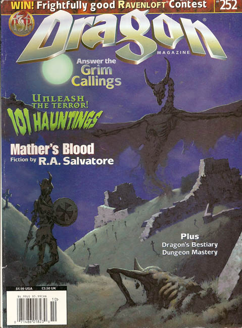 Dragon # 252 magazine back issue Dragon magizine back copy 