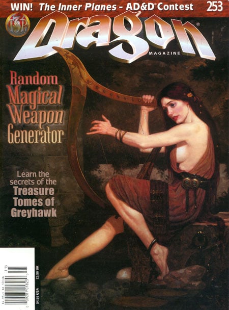 Dragon # 253 magazine back issue Dragon magizine back copy 