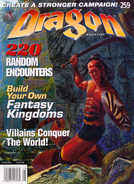Dragon # 259 magazine back issue Dragon magizine back copy 