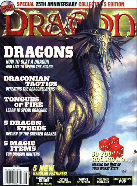 Dragon # 284 magazine back issue Dragon magizine back copy 