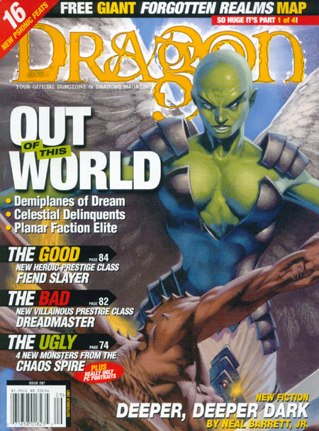 Dragon # 287 magazine back issue Dragon magizine back copy 