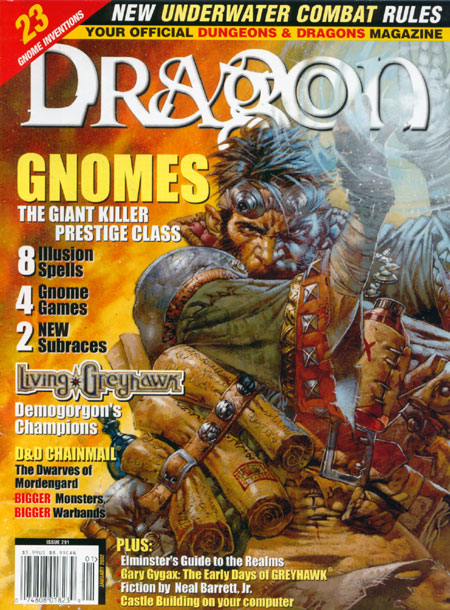 Dragon # 291 magazine back issue Dragon magizine back copy 