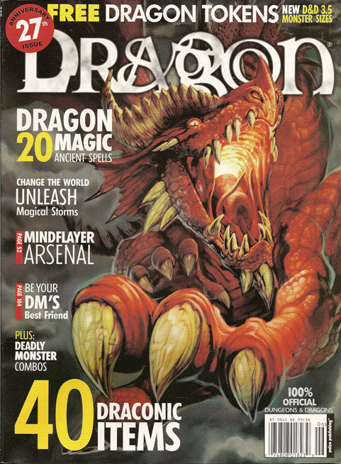 Dragon # 308 magazine back issue Dragon magizine back copy 