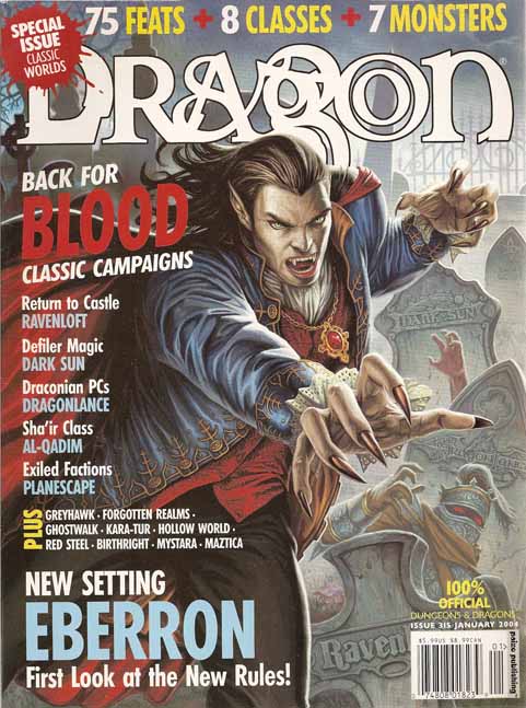 Dragon # 315 magazine back issue Dragon magizine back copy 