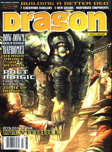 Dragon # 341 magazine back issue Dragon magizine back copy 