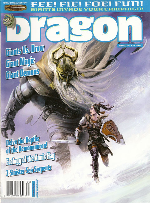 Dragon # 345 magazine back issue Dragon magizine back copy 