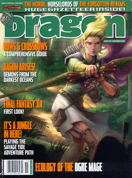 Dragon # 349 magazine back issue Dragon magizine back copy 