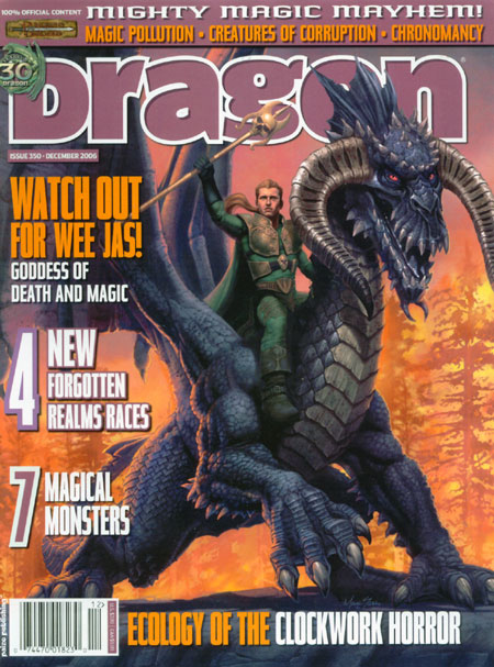 Dragon # 350 magazine back issue Dragon magizine back copy 