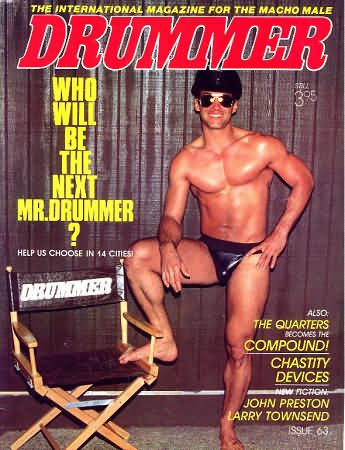 Drummer # 63 magazine back issue Drummer magizine back copy Drummer # 63 Gay Leather BDSM Subculture Adult Mens Magazine Back Issue Homosexual San Francisco Publishing. Who Will Be The Next Mr. Drummer.