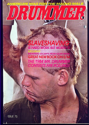 Drummer # 75 magazine back issue Drummer magizine back copy Drummer # 75 Gay Leather BDSM Subculture Adult Mens Magazine Back Issue Homosexual San Francisco Publishing. Slaveshaving Is Hard Work But Worth It!.