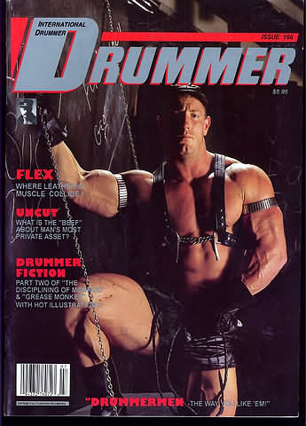 Drummer # 166 magazine back issue Drummer magizine back copy Drummer # 166 Gay Leather BDSM Subculture Adult Mens Magazine Back Issue Homosexual San Francisco Publishing. Flex Where Leather & Muscle Conlibe.