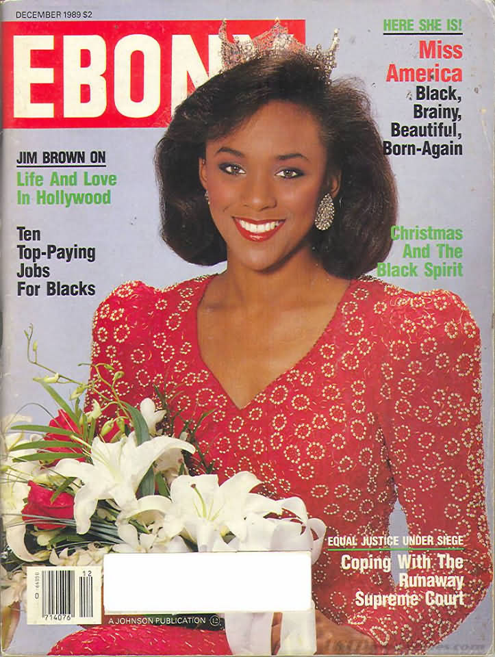 Ebony December 1989 magazine back issue Ebony magizine back copy 