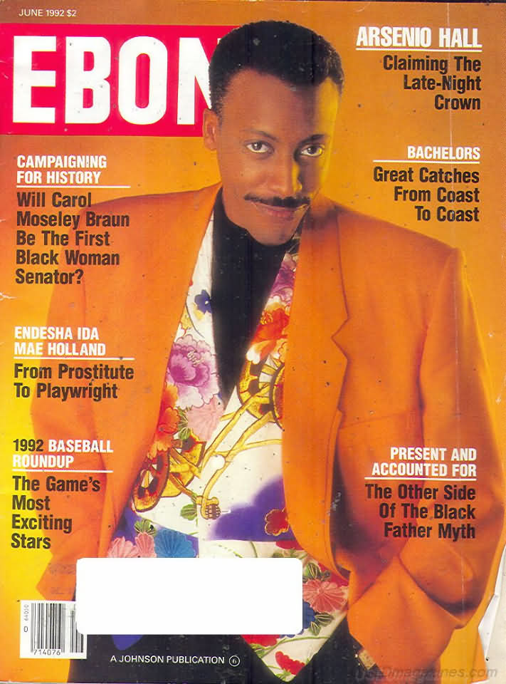 Ebony June 1992 magazine back issue Ebony magizine back copy 