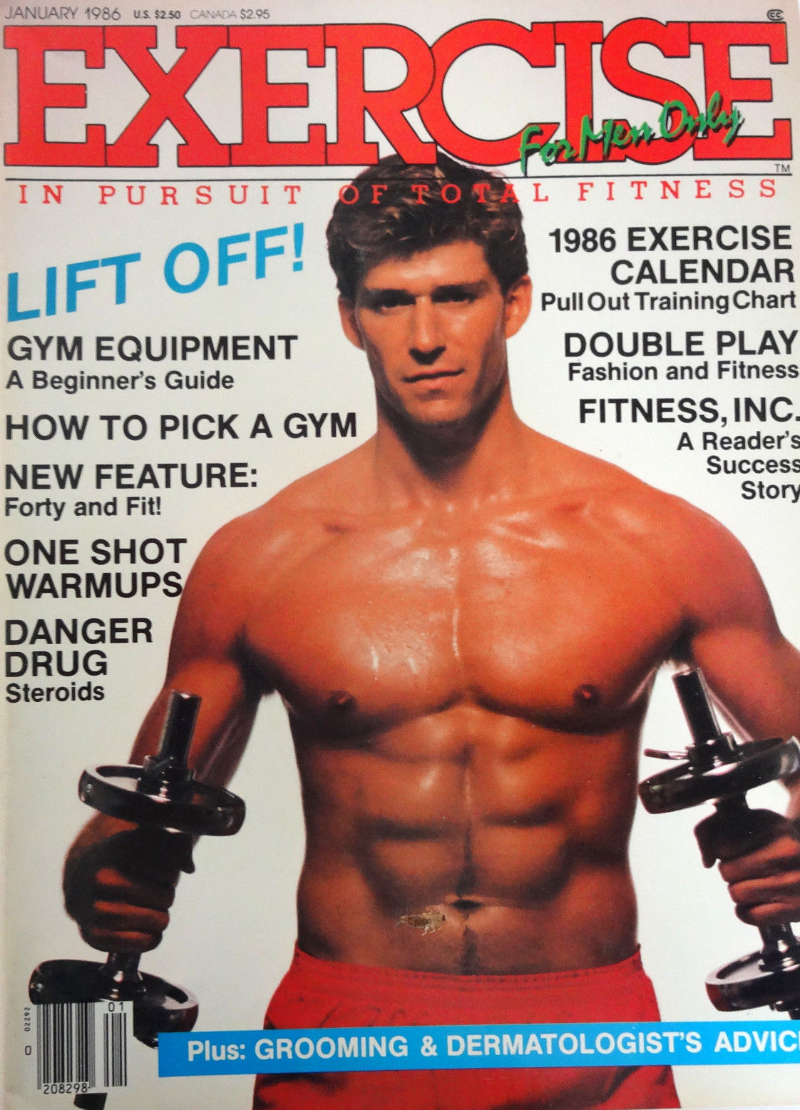 Exercise for Men Only January 1986 magazine back issue Exercise for Men Only magizine back copy 