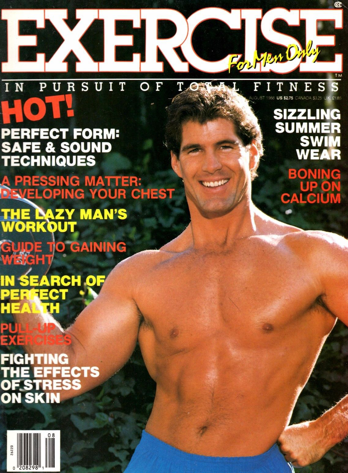 Exercise for Men Only August 1988 magazine back issue Exercise for Men Only magizine back copy 