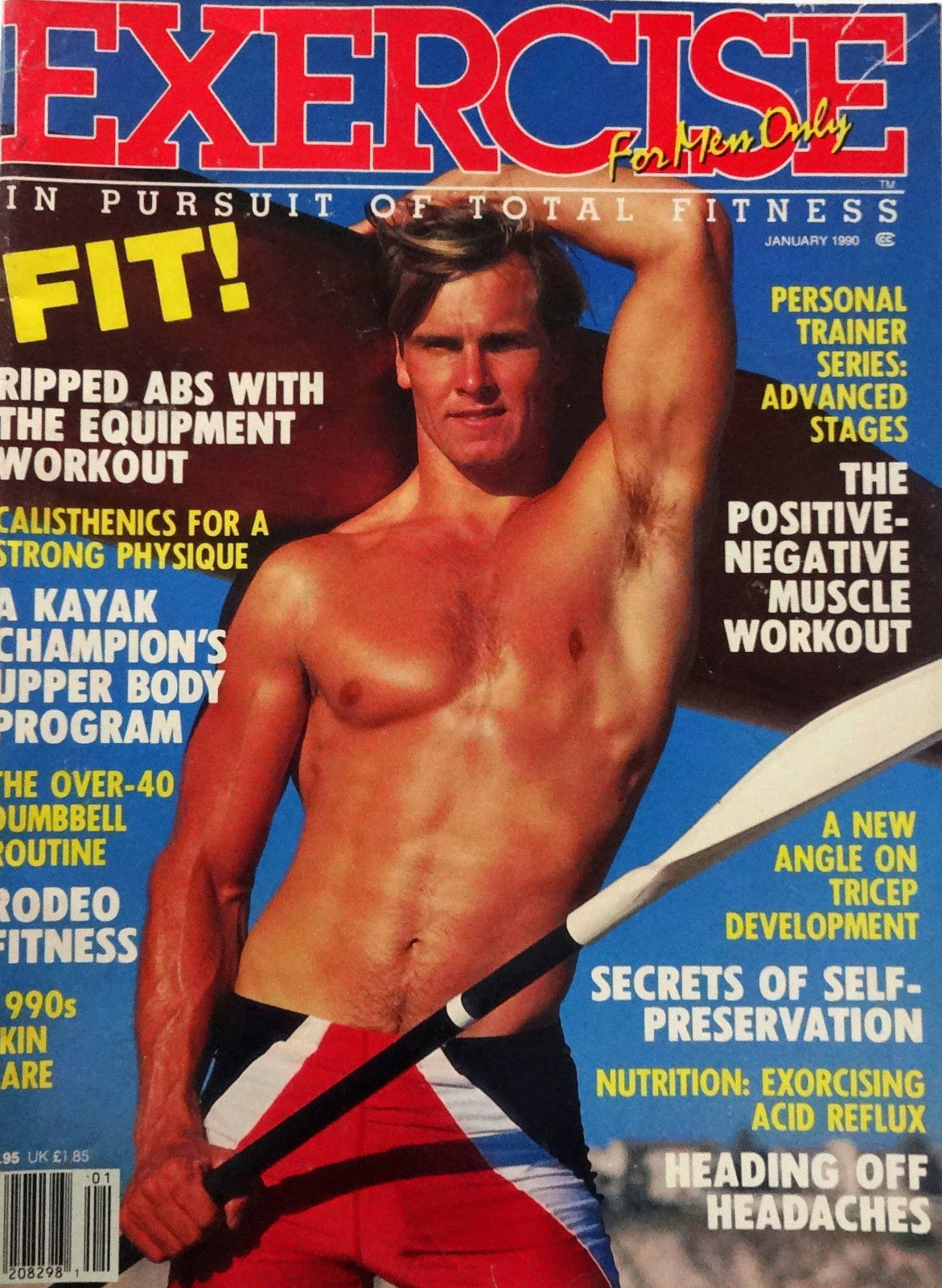 Exercise for Men Only January 1990 magazine back issue Exercise for Men Only magizine back copy 