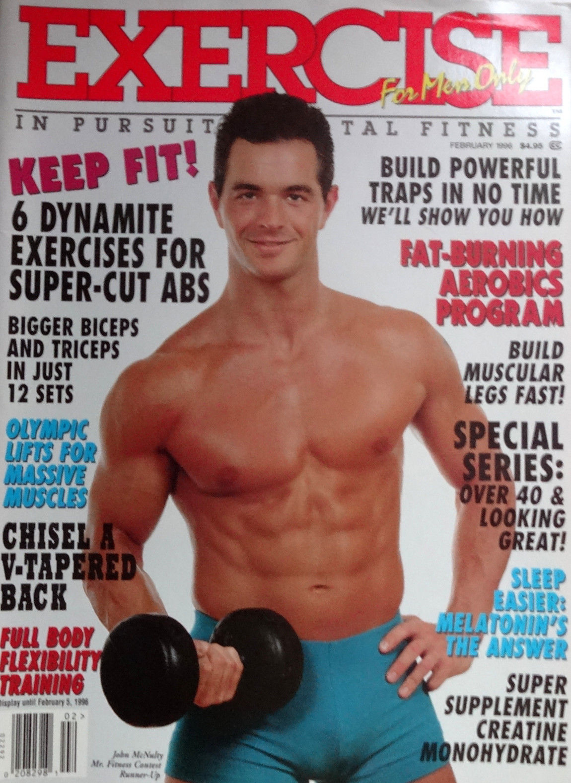Exercise for Men Only February 1996 magazine back issue Exercise for Men Only magizine back copy 