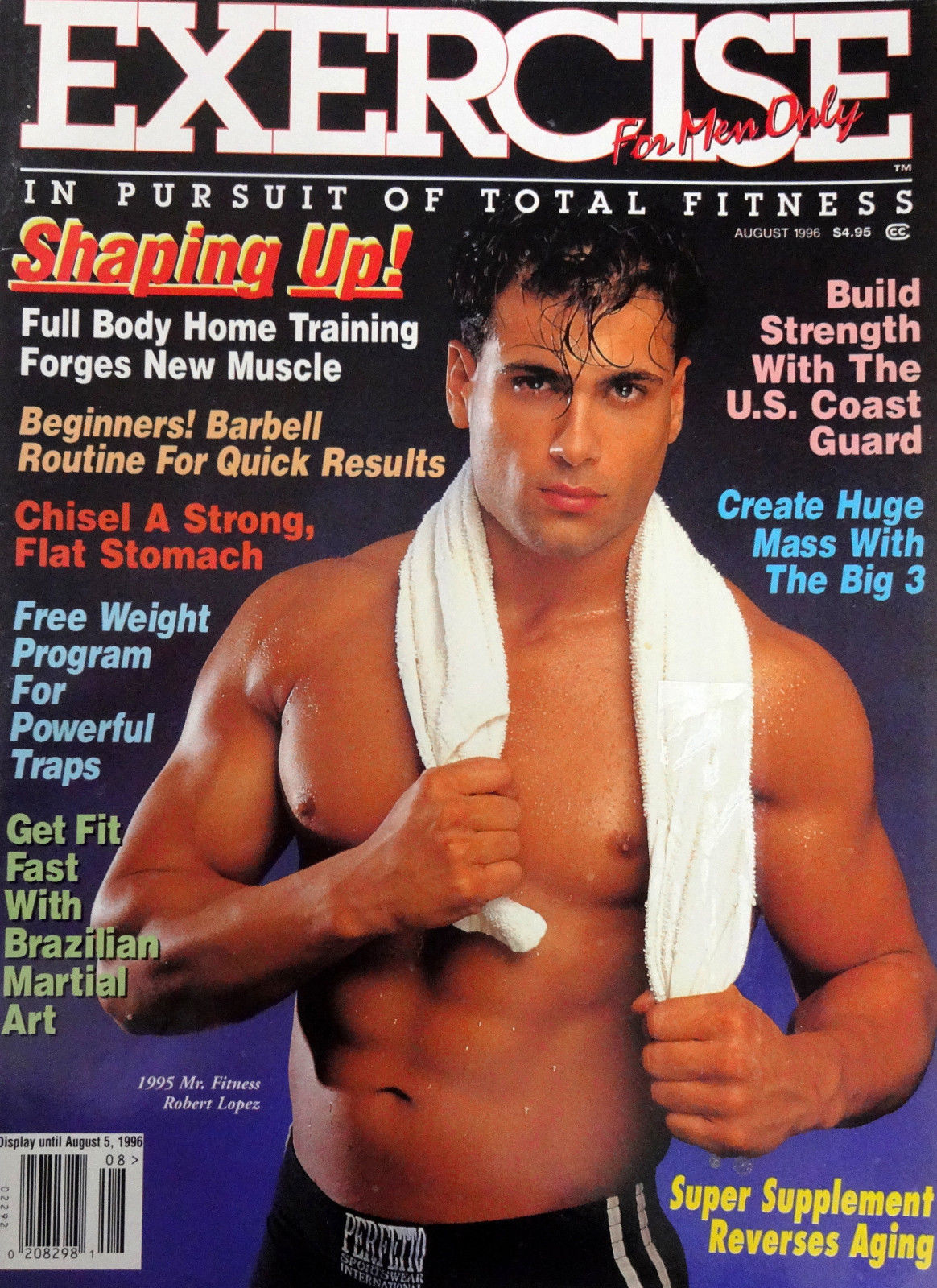 Exercise for Men Only August 1996 magazine back issue Exercise for Men Only magizine back copy 