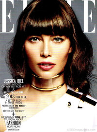 Jessica Biel magazine cover appearance Elle January 2013