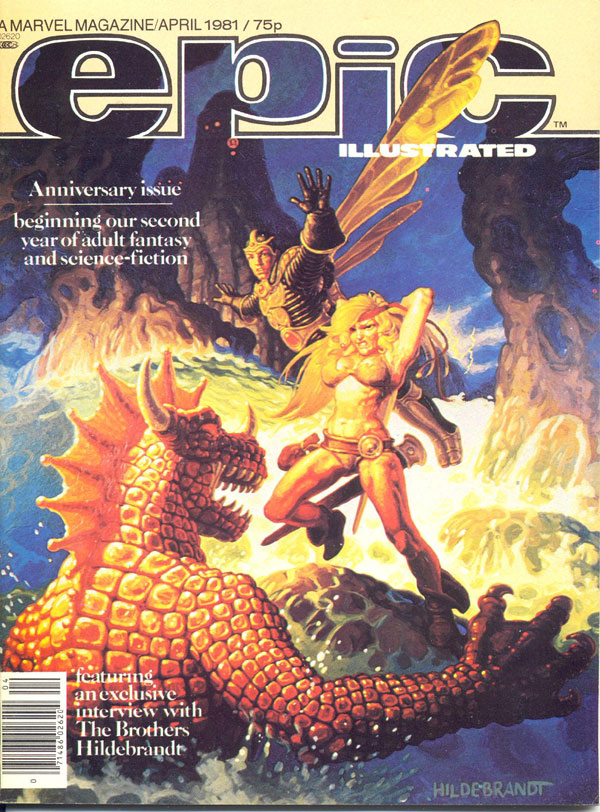 Epic April 1981 magazine back issue Epic Illustrated magizine back copy 