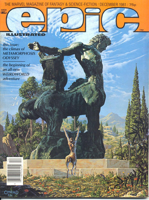 Epic December 1981 magazine back issue Epic Illustrated magizine back copy 