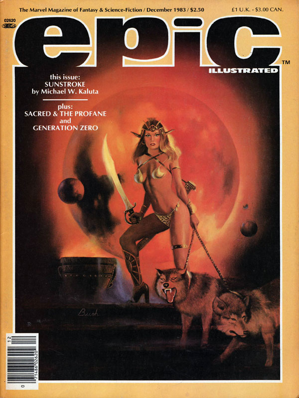 Epic Illustrated December 1983 magazine back issue Epic Illustrated magizine back copy epic magazine illustrated, science-fiction and fantasy, marvel mags, adult comic book art, artists