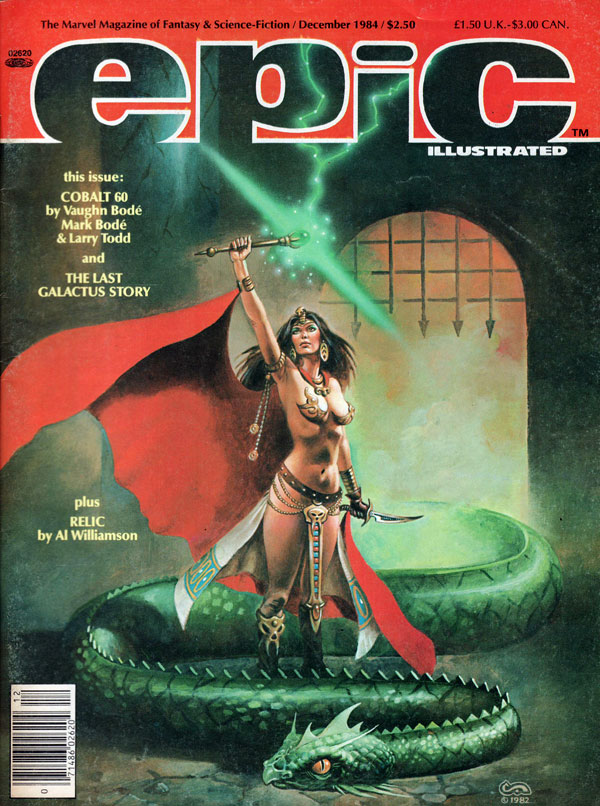 Epic Illustrated December 1984 magazine back issue Epic Illustrated magizine back copy epic magazine illustrated, science-fiction and fantasy, marvel mags, adult comic book art,   artists