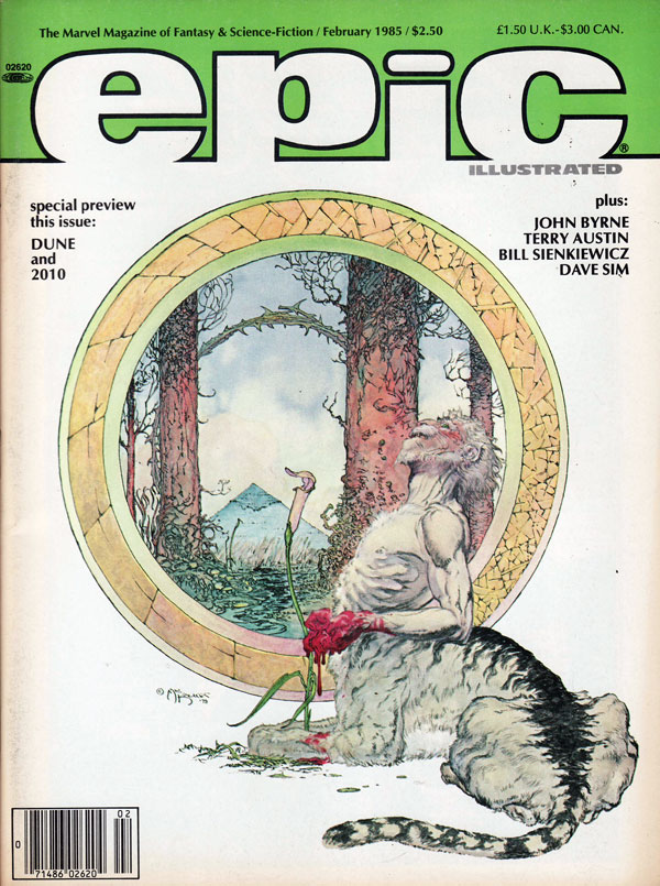 Epic Illustrated February 1985 magazine back issue Epic Illustrated magizine back copy epic magazine illustrated, science-fiction and fantasy, marvel mags, adult comic book art,   artists