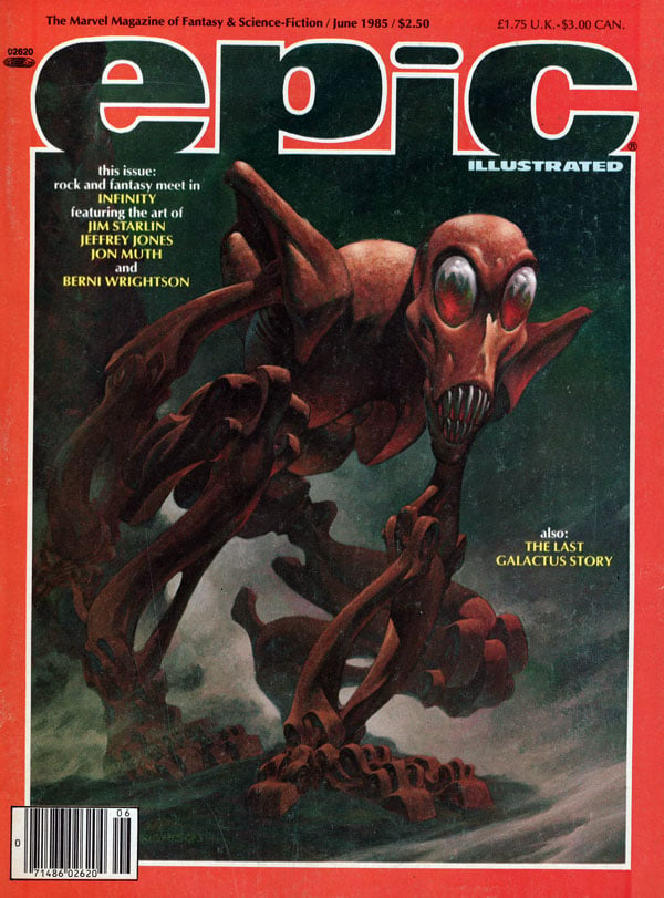 Epic Illustrated June 1985, epic magazine illustrated, science-fiction and fantasy, marvel mags, adult comic book art,   artists, Covergirl Photographed by Berni Wrightson