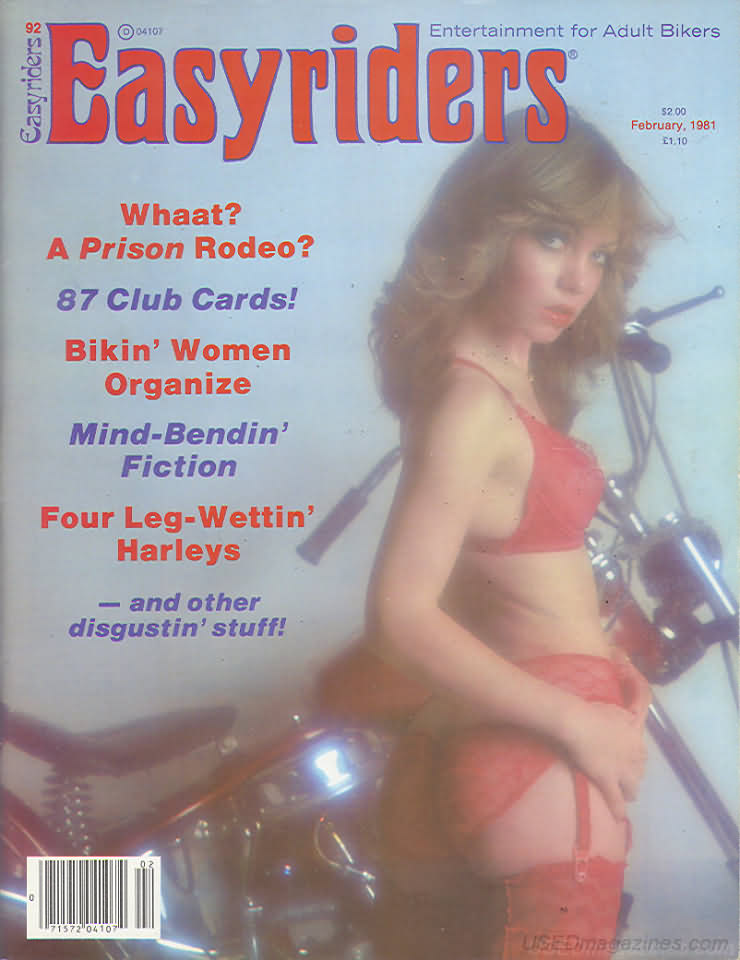 Easyriders February 1981 magazine back issue Easyriders magizine back copy Easyriders February 1981 Adult Motorcycle Magazine Back Issue Published by Paisano Publications Since 1970. What? A Prison Rodeo?.