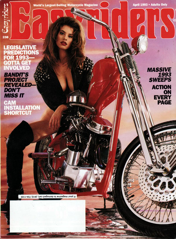 Easy Riders # 238 - April 1993 magazine back issue Easyriders magizine back copy easyriders magazine april 1993 back issues, bike features, nicole bandit's evo project