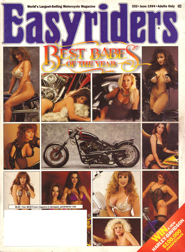 Easy Riders # 252 - June 1994, best babes of the year easyrider biker chicks hot naked tits win a new harley-davidson, Covergirl 12 Biker Babes
