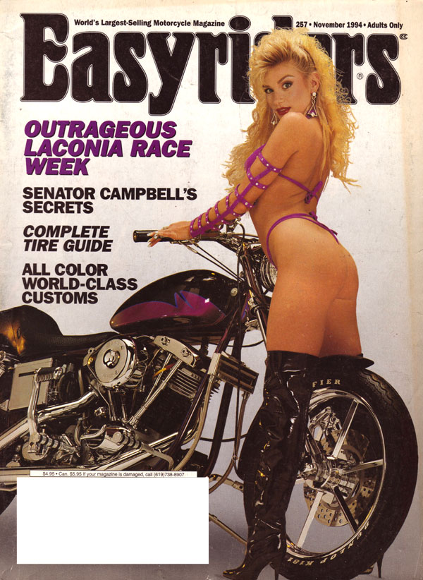 Easy Riders # 257 - November 1994 magazine back issue Easyriders magizine back copy motorcycle magazine easy riders bikes for bikers mag ragmag sexy baretitted broads spreading on moto