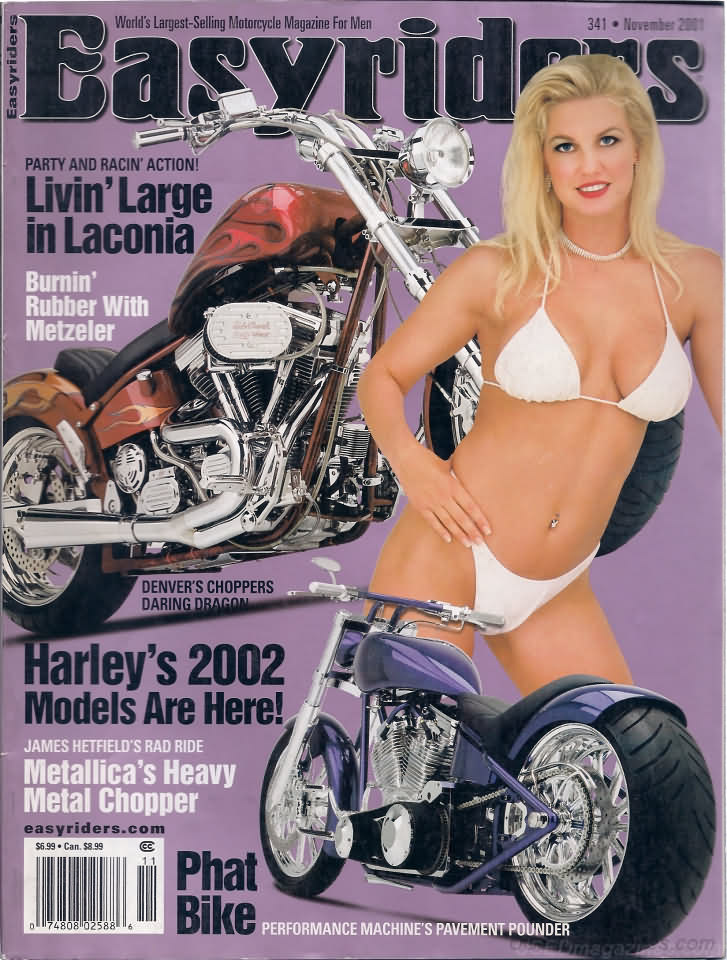 Easyriders November 2001 magazine back issue Easyriders magizine back copy Easyriders November 2001 Adult Motorcycle Magazine Back Issue Published by Paisano Publications Since 1970. Party And Racin Action! Livin Large In Laconia.
