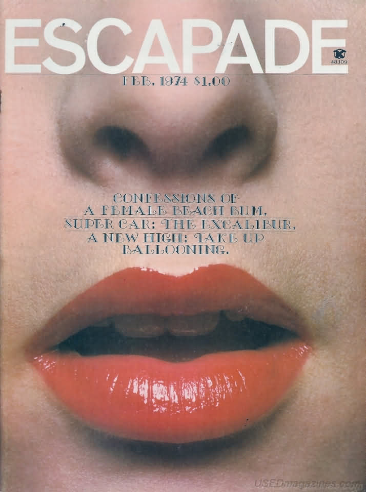 Escapade February 1974 magazine back issue Escapade magizine back copy 