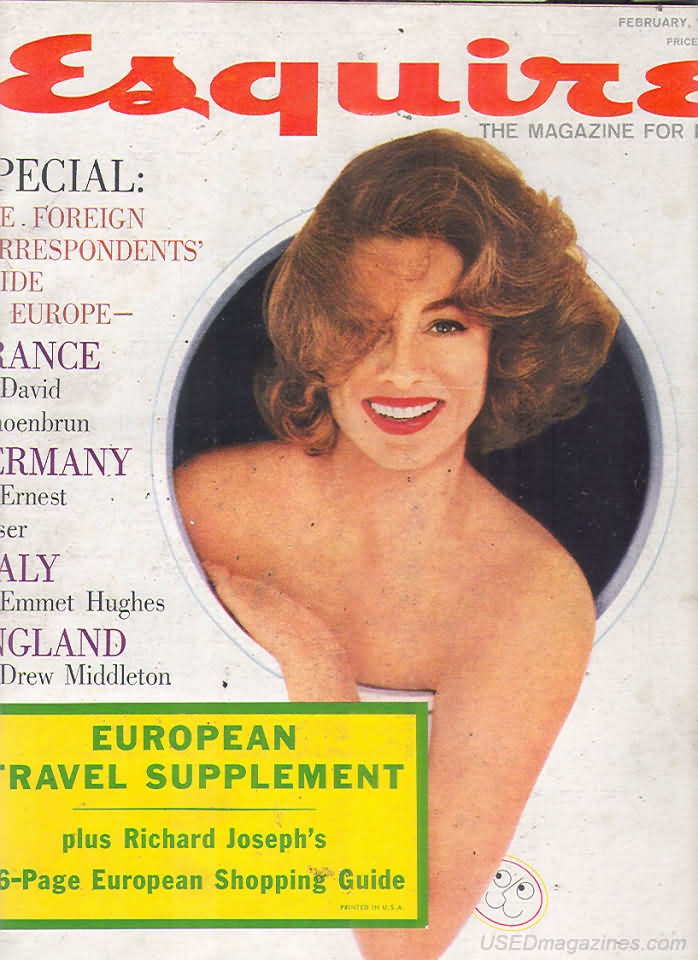 Esquire February 1961 magazine back issue Esquire magizine back copy Esquire February 1961 Men's Lifestyle Magazine Back Issue Published by Hearst Communications. European Travel Supplement.