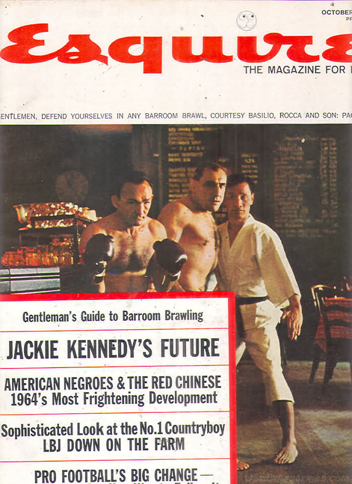 Esquire October 1964 magazine back issue Esquire magizine back copy Esquire October 1964 Men's Lifestyle Magazine Back Issue Published by Hearst Communications. Gentleman's  Guide To Barroom Brawling.