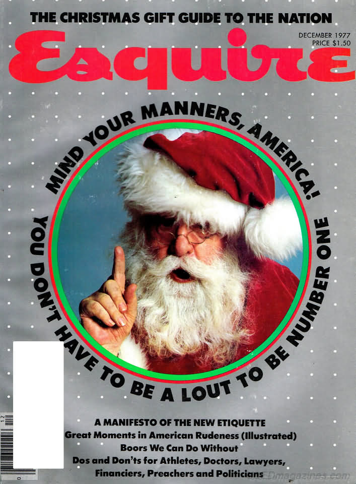Esquire December 1977 magazine back issue Esquire magizine back copy Esquire December 1977 Men's Lifestyle Magazine Back Issue Published by Hearst Communications. The Christmas Gift Guide To The Nation.