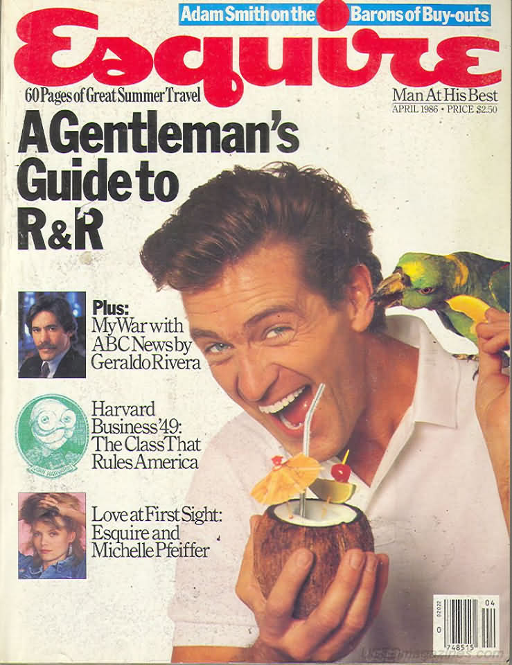 Esquire April 1986 magazine back issue Esquire magizine back copy Esquire April 1986 Men's Lifestyle Magazine Back Issue Published by Hearst Communications. A Gentleman's Guide To R&R.