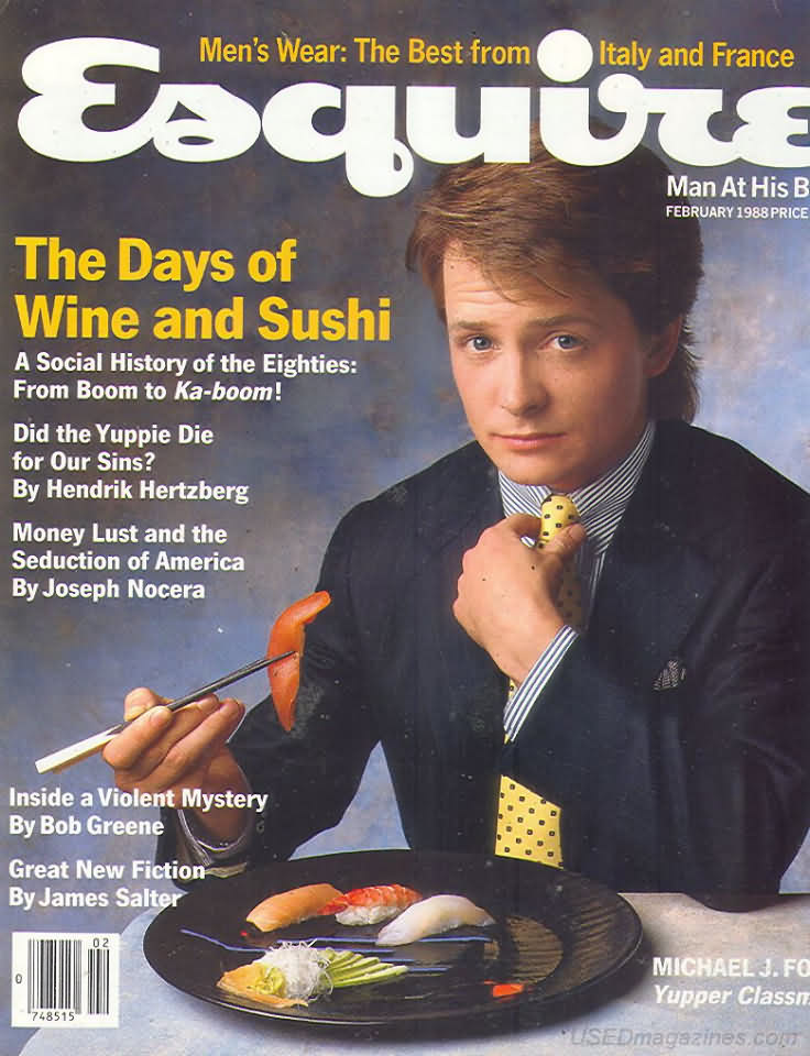 Esquire February 1988 magazine back issue Esquire magizine back copy Esquire February 1988 Men's Lifestyle Magazine Back Issue Published by Hearst Communications. The Days Of Wine And Sushi.