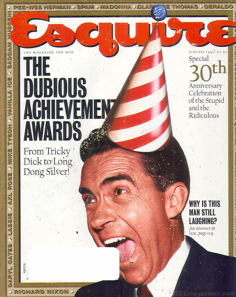 Esquire January 1992 magazine back issue Esquire magizine back copy Esquire January 1992 Men's Lifestyle Magazine Back Issue Published by Hearst Communications. The Dubious Achievement Awards.