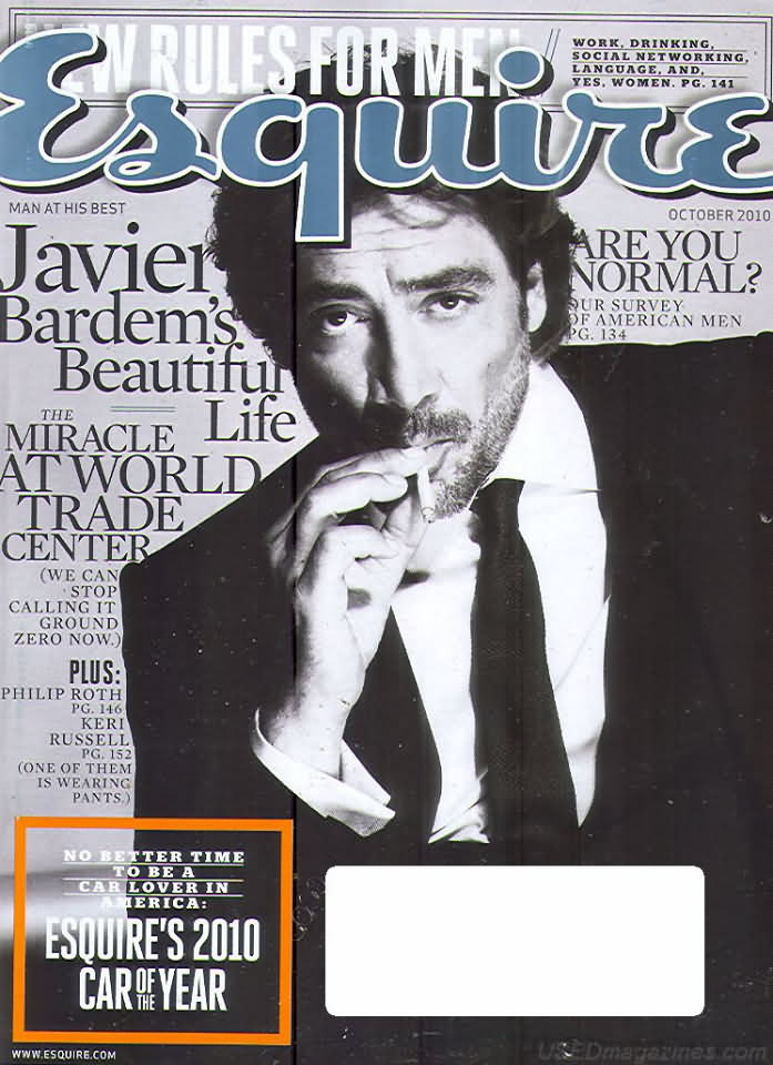 Esquire October 2010 magazine back issue Esquire magizine back copy Esquire October 2010 Men's Lifestyle Magazine Back Issue Published by Hearst Communications. Javier Bardem's Beautiful Life.
