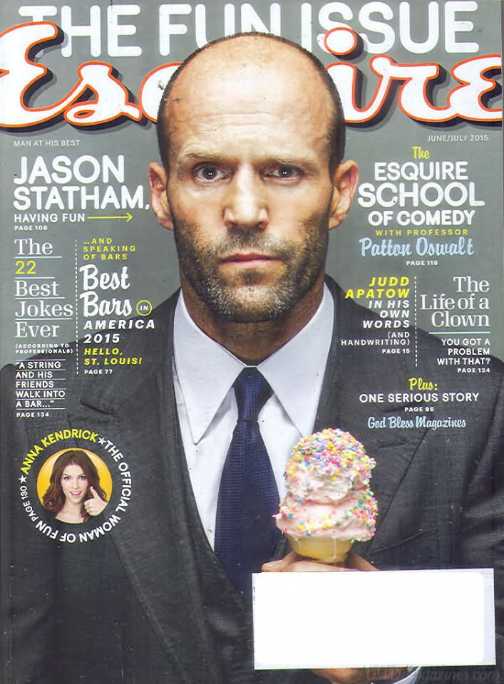 Esquire June 2015 magazine back issue Esquire magizine back copy Esquire June 2015 Men's Lifestyle Magazine Back Issue Published by Hearst Communications. Jason Statham Having Fun .