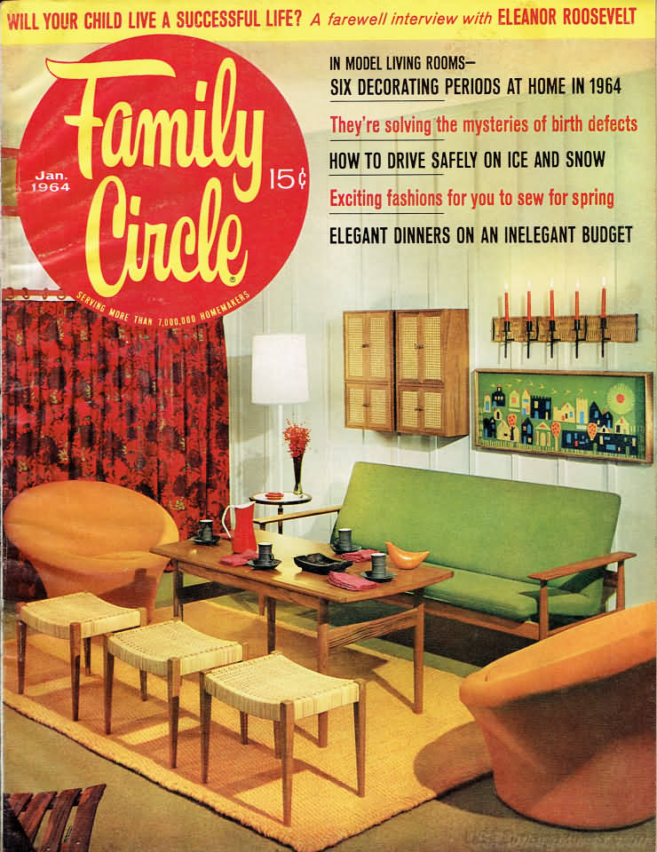 Family Circle January 1964 Magazine, Family Jan 1964