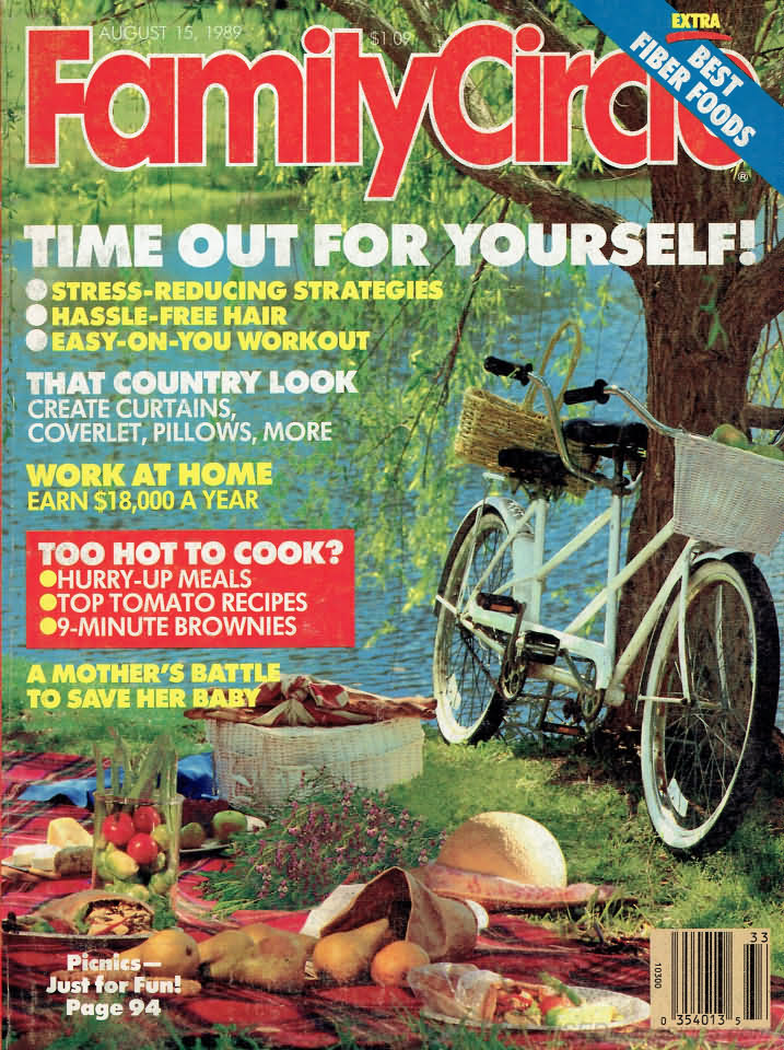 Family Circle August 1989 Magazine, Family Aug 1989