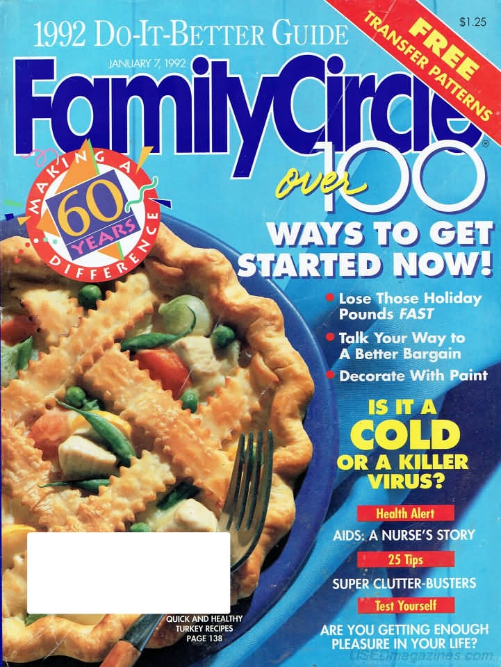 Family Circle Magazine Back Issues Year 1992 Archive
